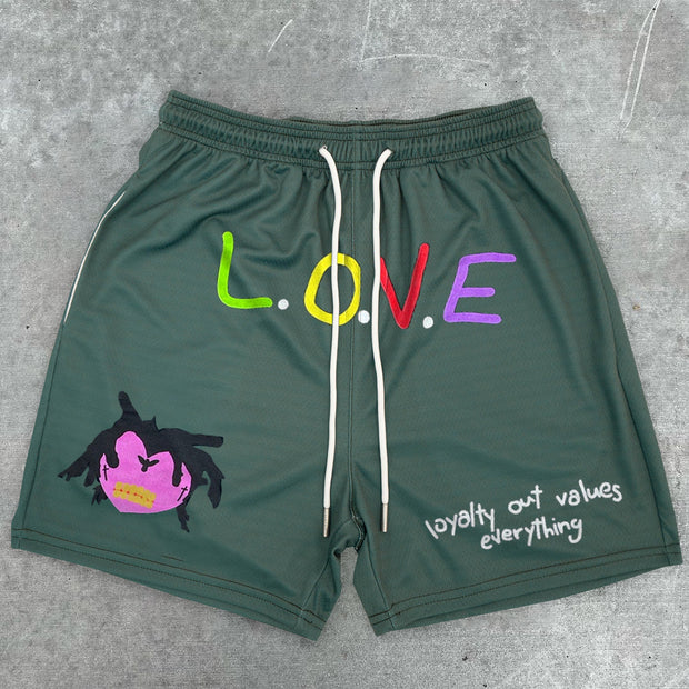 hip hop street print fashion street shorts