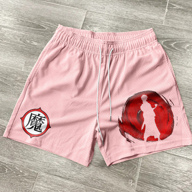 Retro trendy hip-hop meets mesh shorts