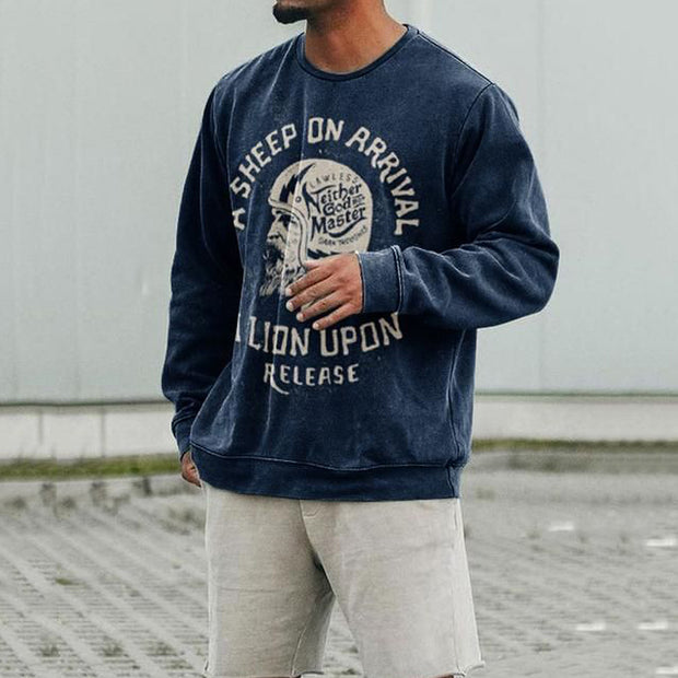 Fashion printed casual street style long-sleeved sweater
