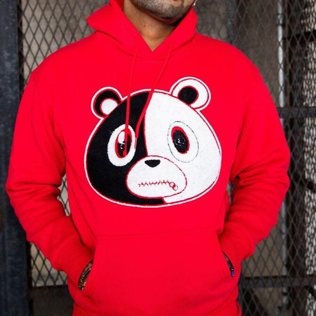 Casual bear print hoodie sweatpants set