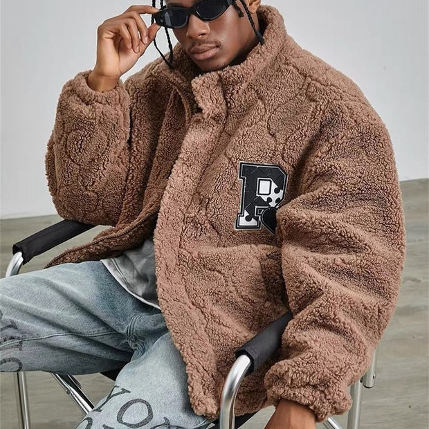 Leisure vacation home outdoor long-sleeved lamb velvet jacket