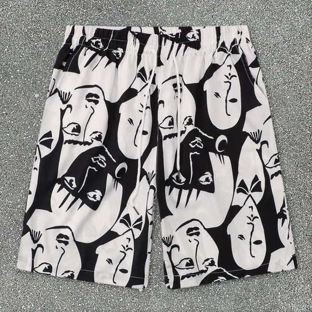 Street fashion brand lapel loose short-sleeved shirt suit
