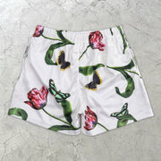 Floral Pattern Casual Retro Street Mesh Shorts
