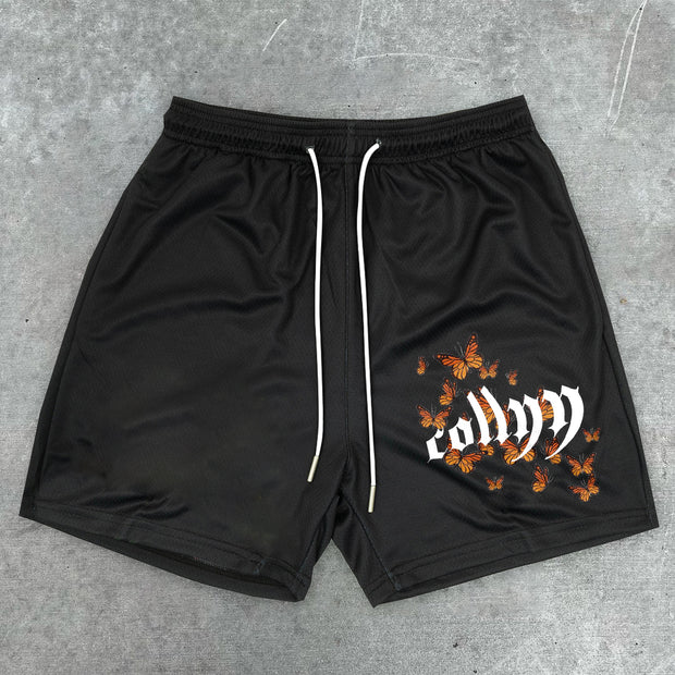 Trendy Butterfly Print Hip Hop Street Shorts
