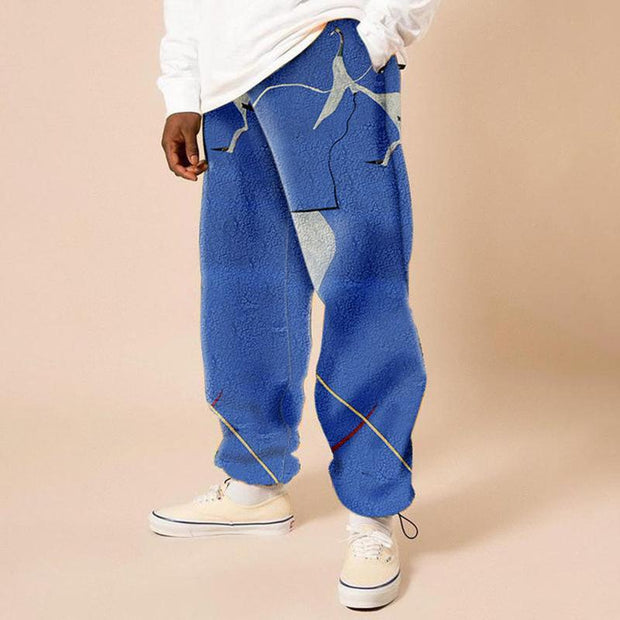 Men's trousers casual sports trend graffiti trousers