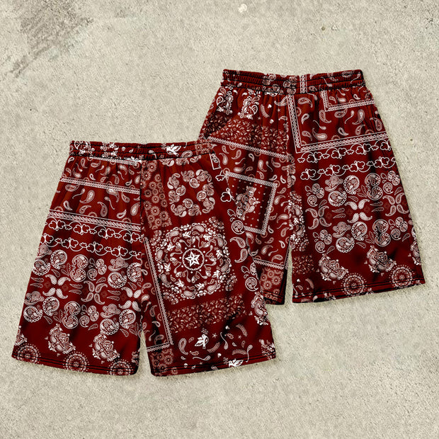 Men's casual pants cashew floral creative printing leisure vacation beach pants