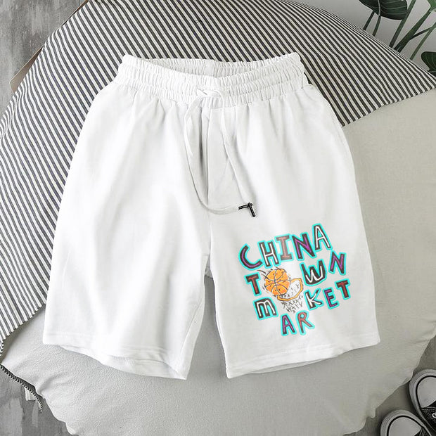 Casual print track shorts