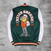 Casual satin baseball jacket