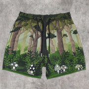Retro personality trendy street mesh shorts