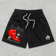Little Devil Graphic Print Elastic Shorts