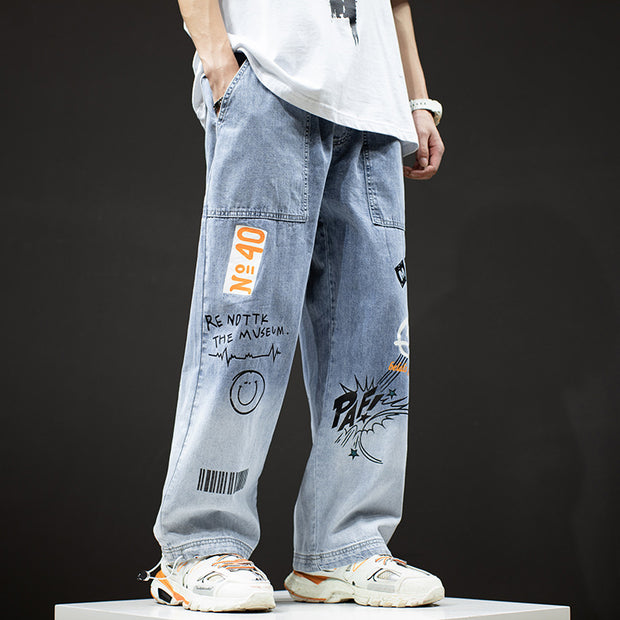 Loose straight leg slacks jeans