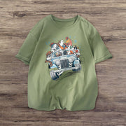 Cartoon print fashion short-sleeved T-shirt