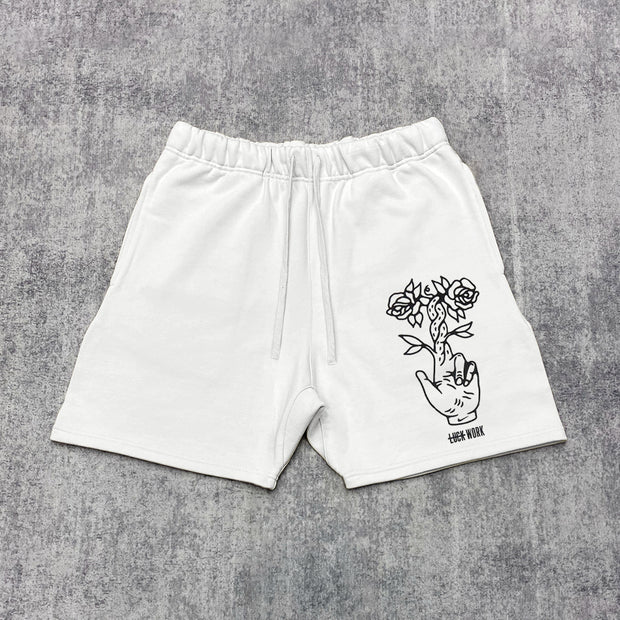 Street statement print track shorts