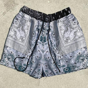 Tie-dyed cashew flower retro shorts