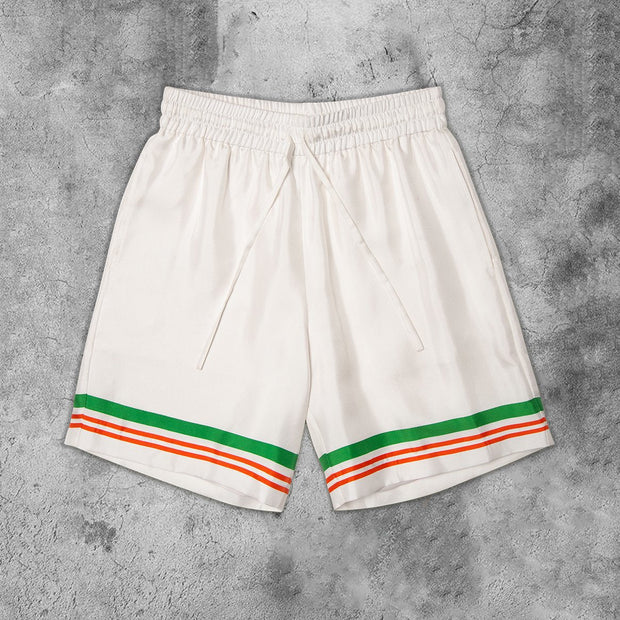 Simple striped casual sports shorts
