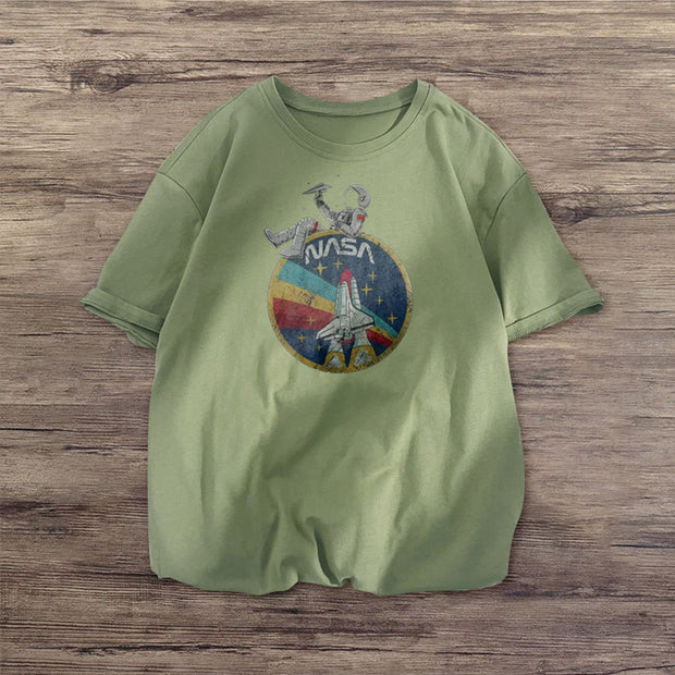 Astronaut retro print fashion T-shirt