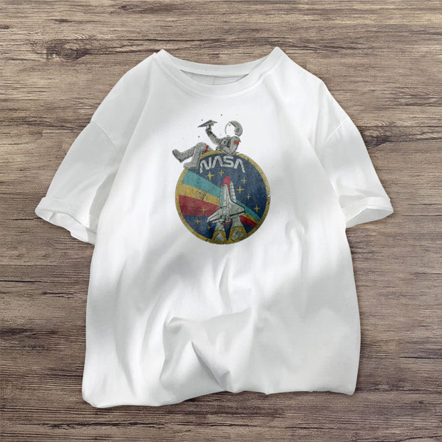 Astronaut retro print fashion T-shirt