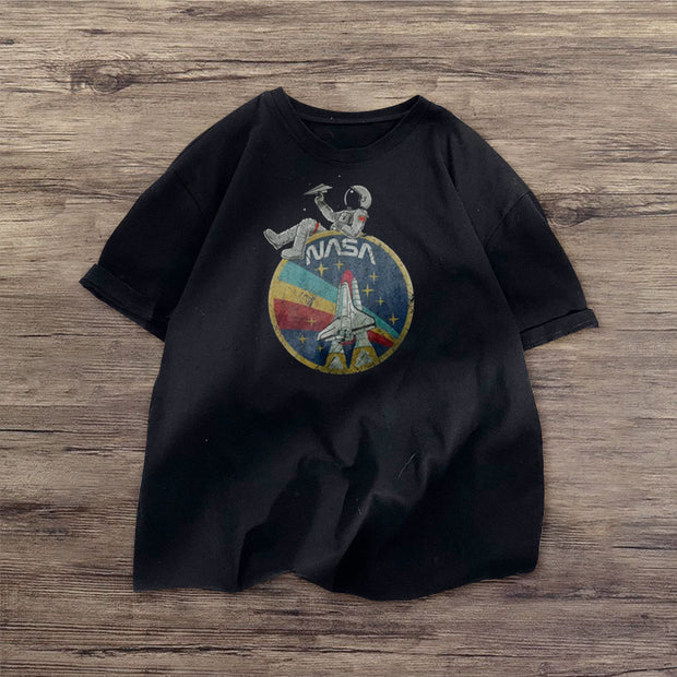 Astronaut retro print fashion T-shirt
