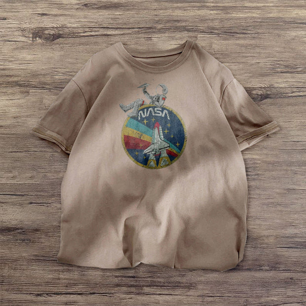 Astronaut retro print fashion T-shirt
