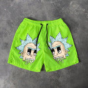 Cartoon character print Hawaiian shorts