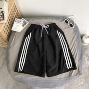 Trendy three-bar sweatpants loose five-point pants