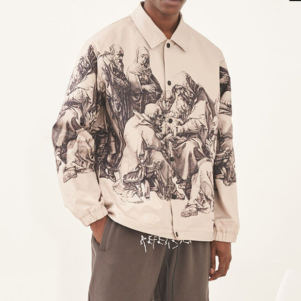 Casual sports retro fashion lapel jacket