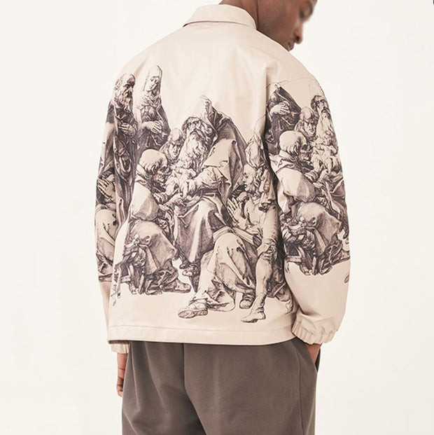Casual sports retro fashion lapel jacket