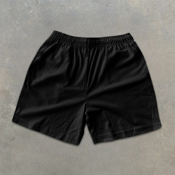 crane graphic print elastic shorts