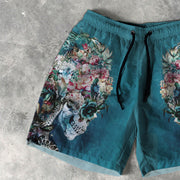 Skull Print 5 Inseam Shorts