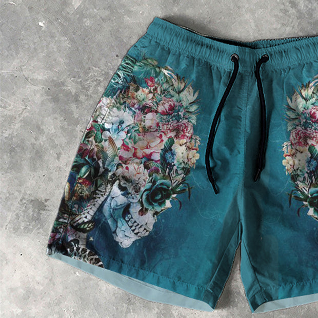Skull Print 5 Inseam Shorts