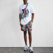 Fashion casual printed short sleeve suit