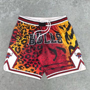 Statement leopard print track shorts