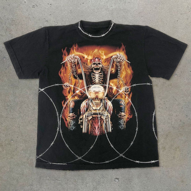 Personalized skull print T-shirt