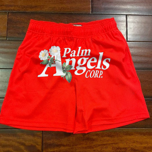 Red and white contrast print shorts