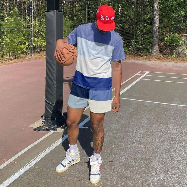 Fashion color matching sports suit