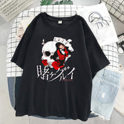 Skull pattern loose couple design T-shirt
