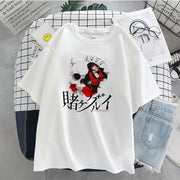 Skull pattern loose couple design T-shirt
