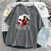 Skull pattern loose couple design T-shirt