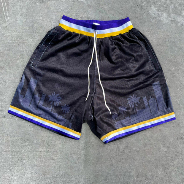 Fashion City Reflection Print Track Shorts