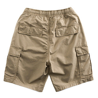 Multi Pocket Elastic Waist Cargo Shorts Casual Cropped Pants