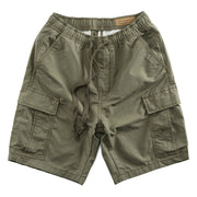 Multi Pocket Elastic Waist Cargo Shorts Casual Cropped Pants