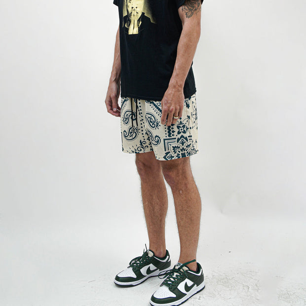 Cashew Blossom Fashion Casual Mesh Shorts
