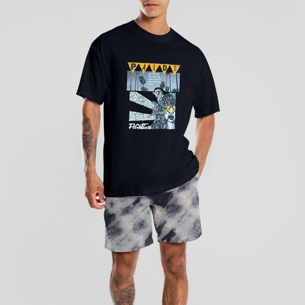 Personalized casual tie-dye pants printed T-shirt set