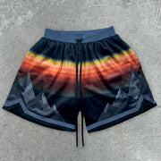 Trendy Gradient Print Track Shorts