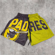 Contrast Loose Graphic Street Mesh Shorts