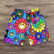 Sunflower print track shorts