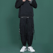 Workwear and straight leg wide Hong Kong style casual pants