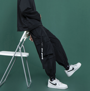 Workwear and straight leg wide Hong Kong style casual pants