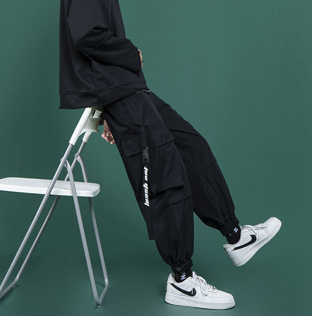 Workwear and straight leg wide Hong Kong style casual pants