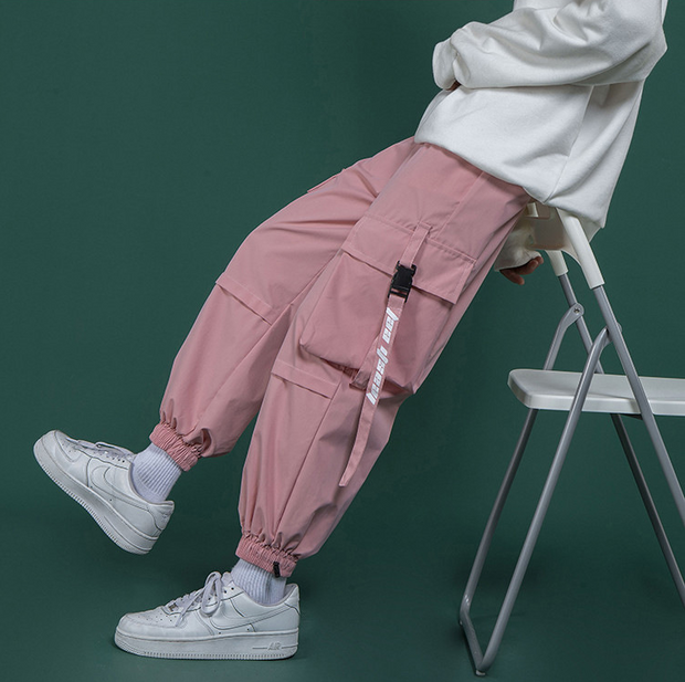 Workwear and straight leg wide Hong Kong style casual pants
